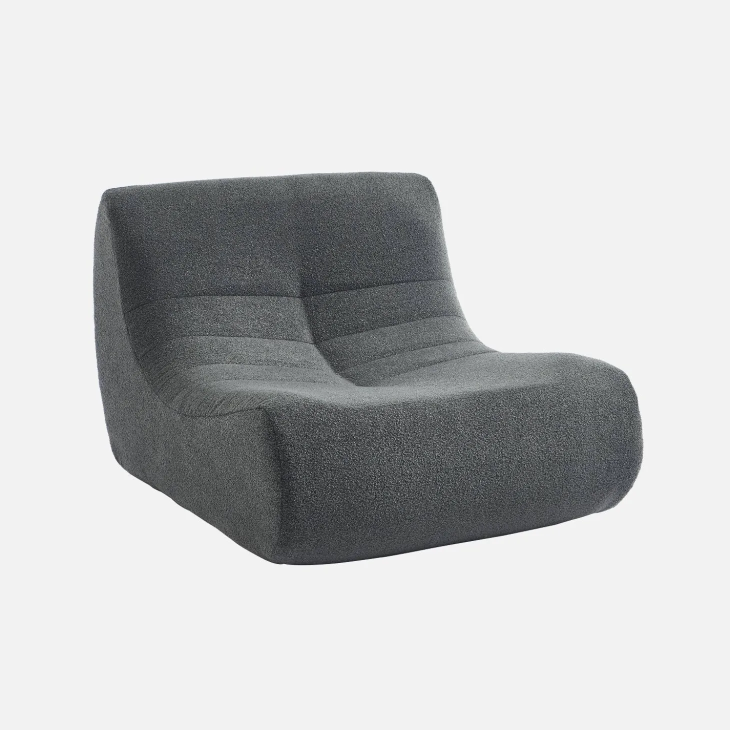 Módulo de sofá modular em tecido bouclé