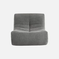 Módulo de sofá modular em tecido bouclé
