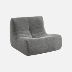 Módulo de sofá modular em tecido bouclé