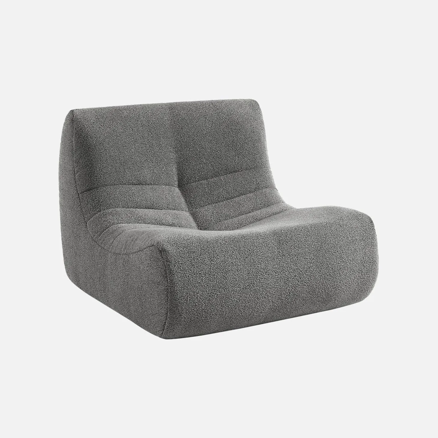 Módulo de sofá modular em tecido bouclé