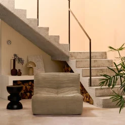 Módulo de sofá modular em veludo canelado, 1 lugar