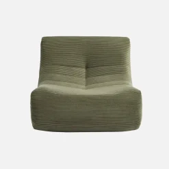 Módulo de sofá modular em veludo canelado, 1 lugar