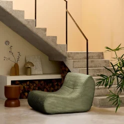 Módulo de sofá modular em veludo canelado, 1 lugar