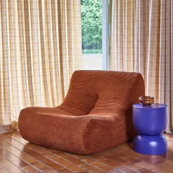 Módulo de sofá modular em veludo canelado, 1 lugar