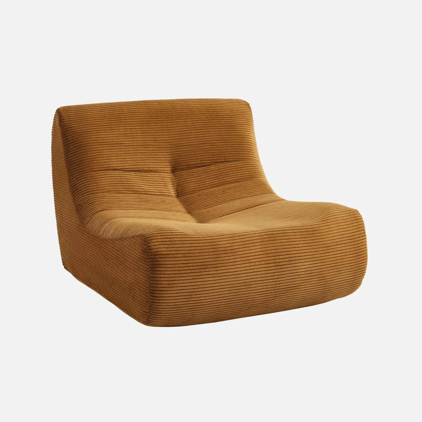 Módulo de sofá modular em veludo canelado, 1 lugar