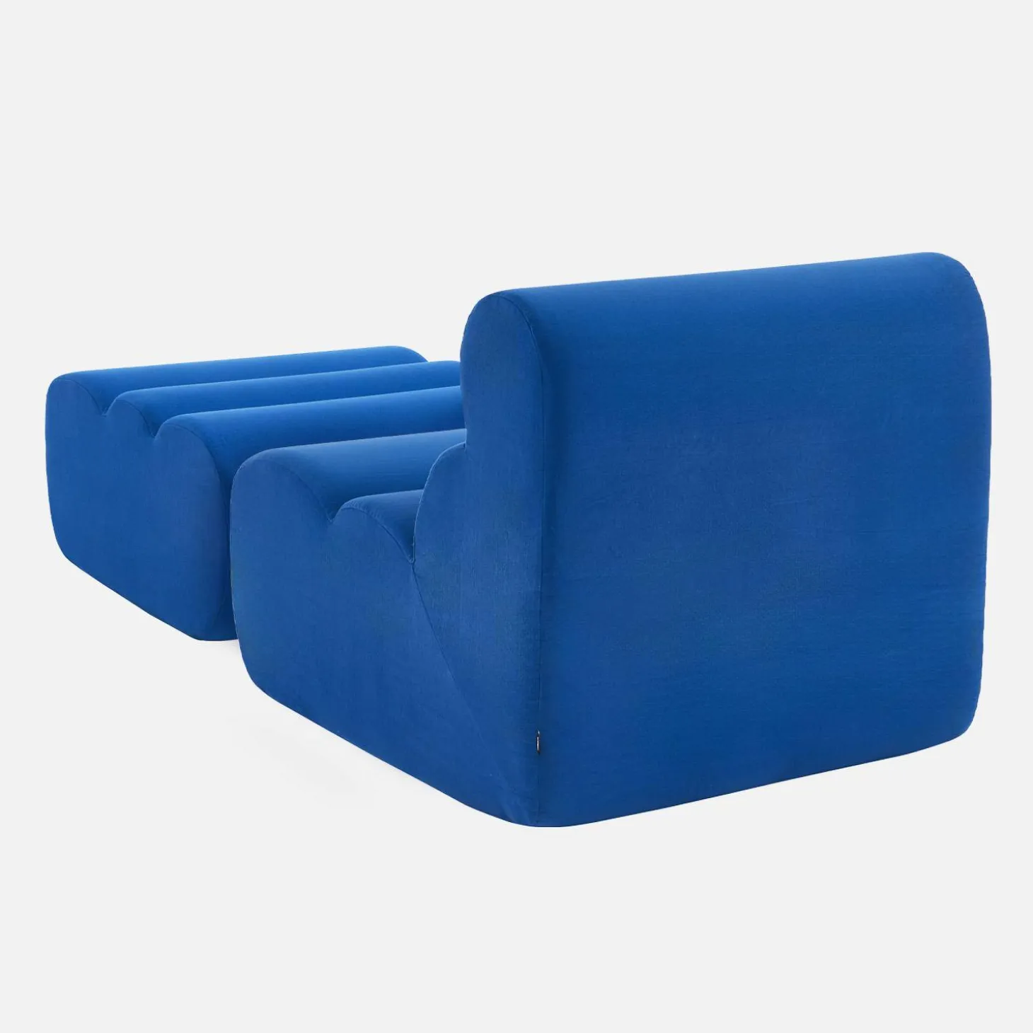 Módulo para sofá modular com apoio para os pés em tecido, 1 lugar