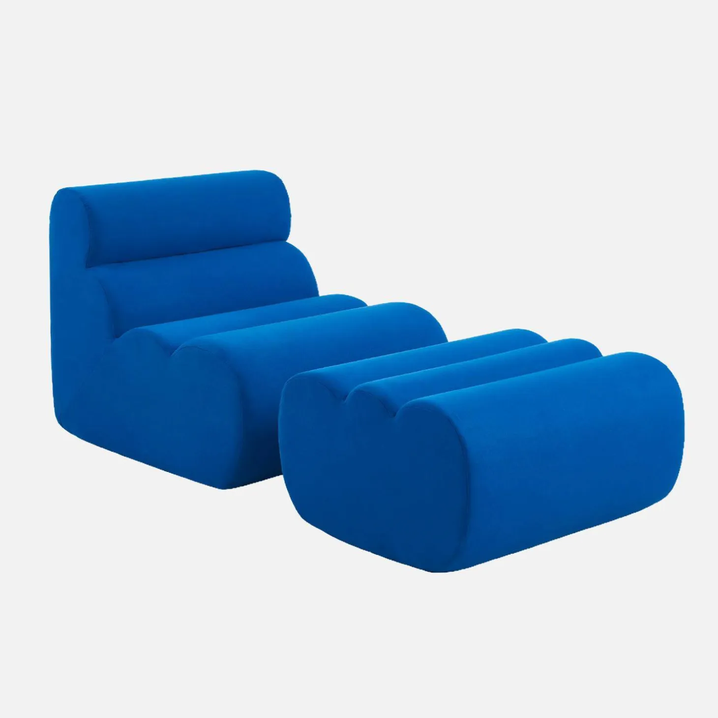 Módulo para sofá modular com apoio para os pés em tecido, 1 lugar