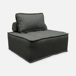 Módulo para sofá modular em tecido alcochoado, conjunto de 3