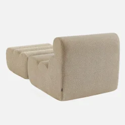 Módulo para sofá modular em tecido bouclé com apoio para os pés, 1 lugar