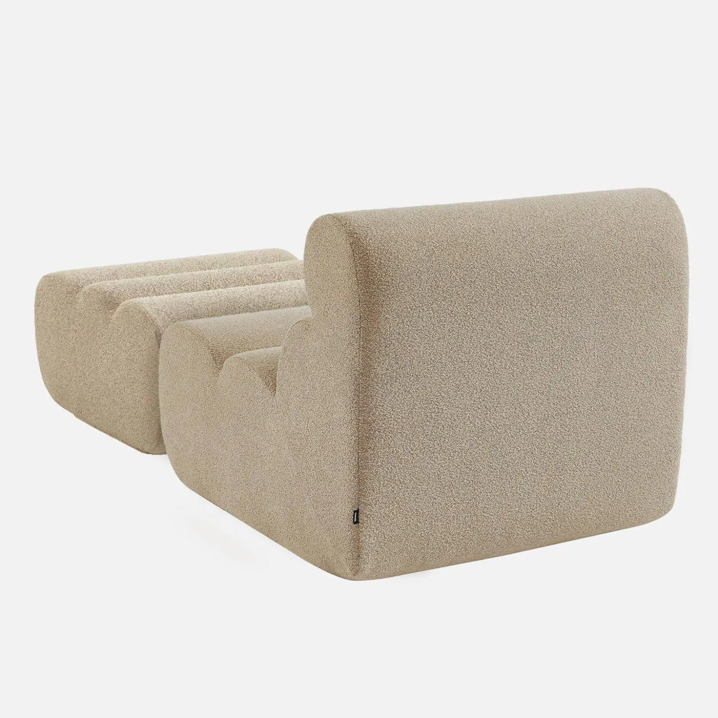 Módulo para sofá modular em tecido bouclé com apoio para os pés, 1 lugar