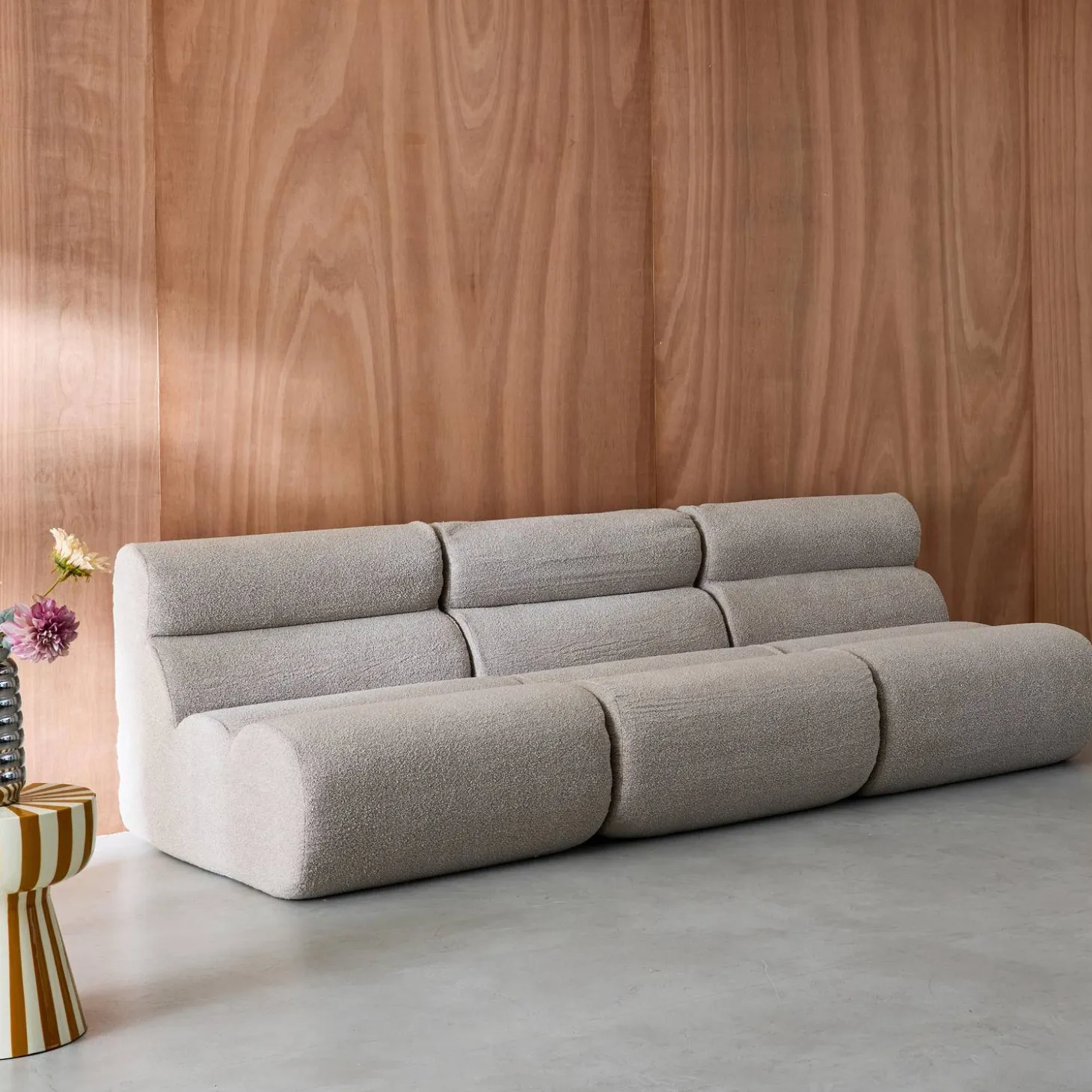 Módulo para sofá modular em tecido bouclé, set de 3