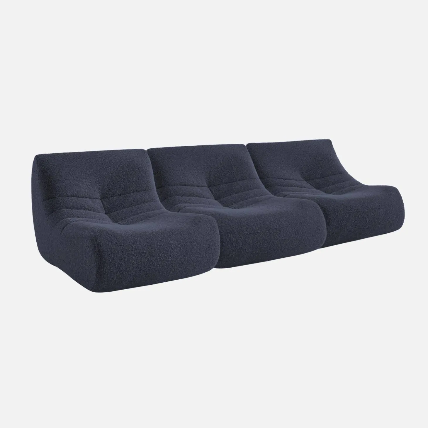 Módulo para sofá modular em tecido efeito alpaca, set de 3