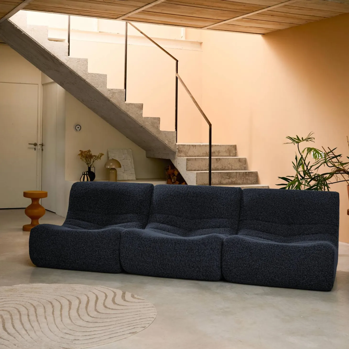 Módulo para sofá modular em tecido efeito alpaca, set de 3