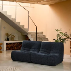 Módulo para sofá modular em tecido efeito alpaca, set de 2