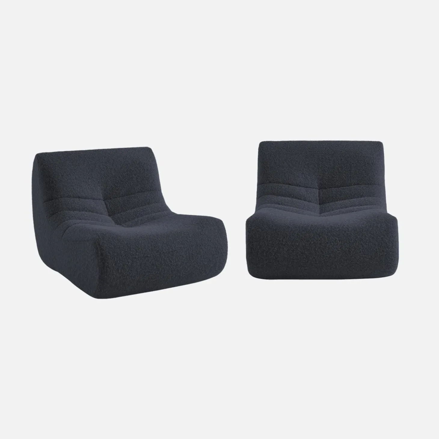 Módulo para sofá modular em tecido efeito alpaca, set de 2