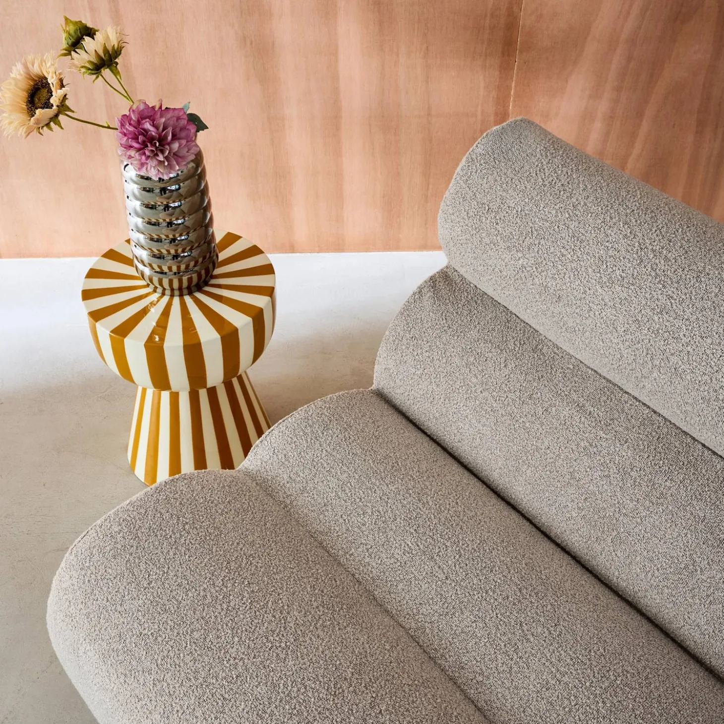 Módulo para sofá modular em tecido bouclé, set de 2