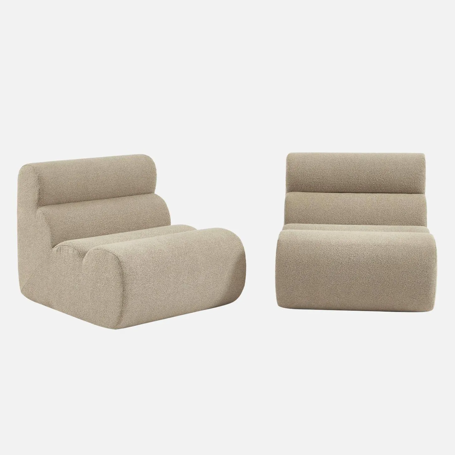 Módulo para sofá modular em tecido bouclé, set de 2