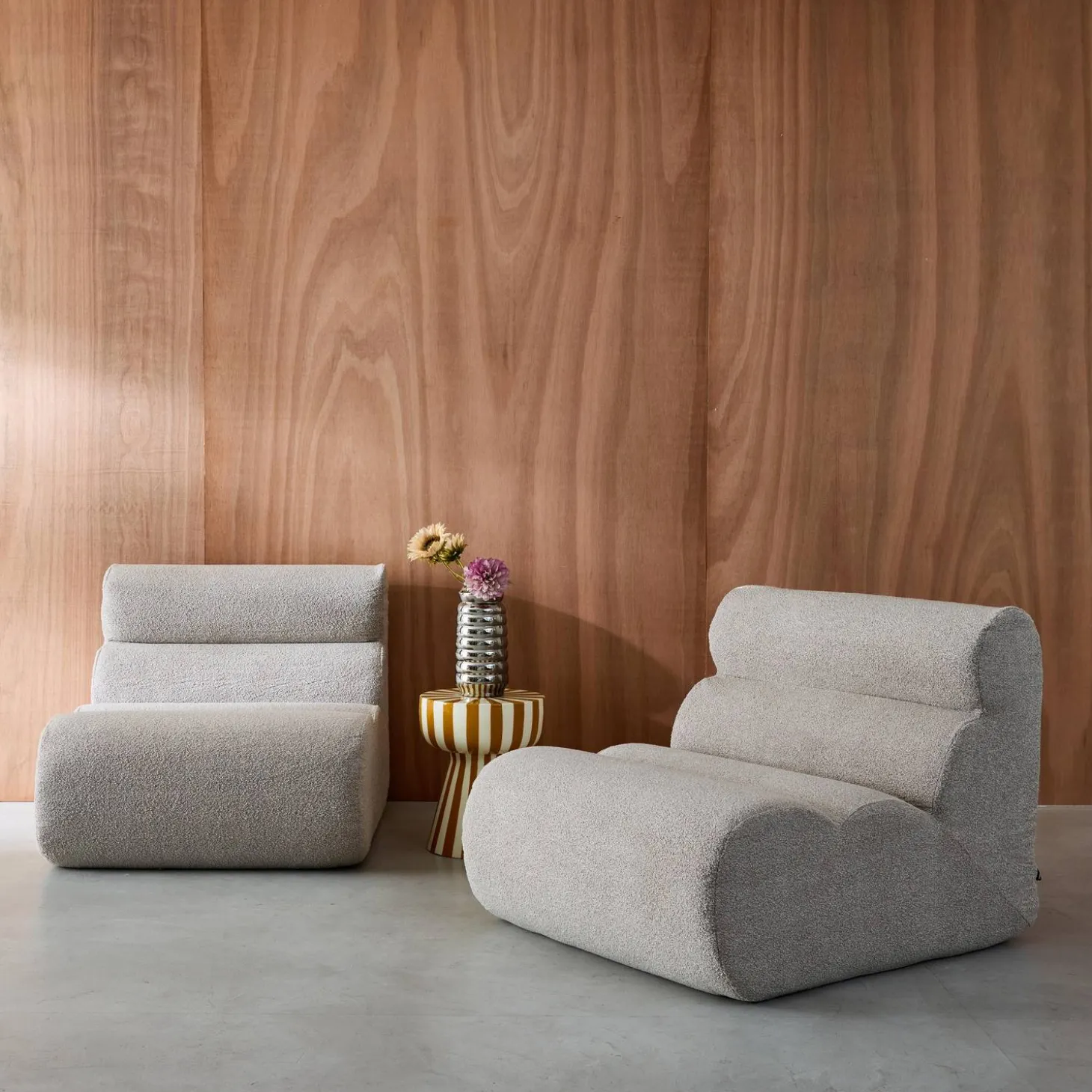 Módulo para sofá modular em tecido bouclé, set de 2