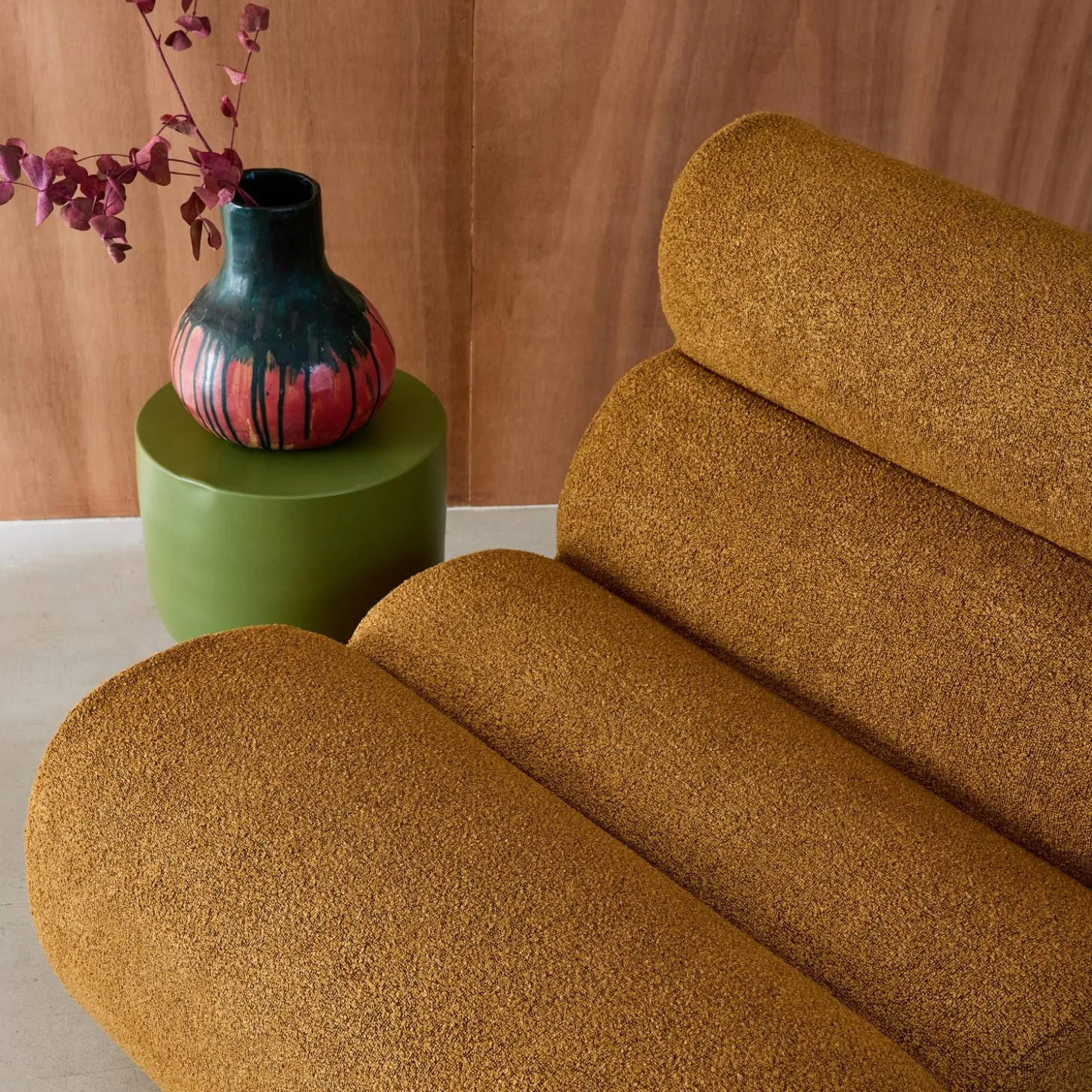 Módulo para sofá modular em tecido bouclé