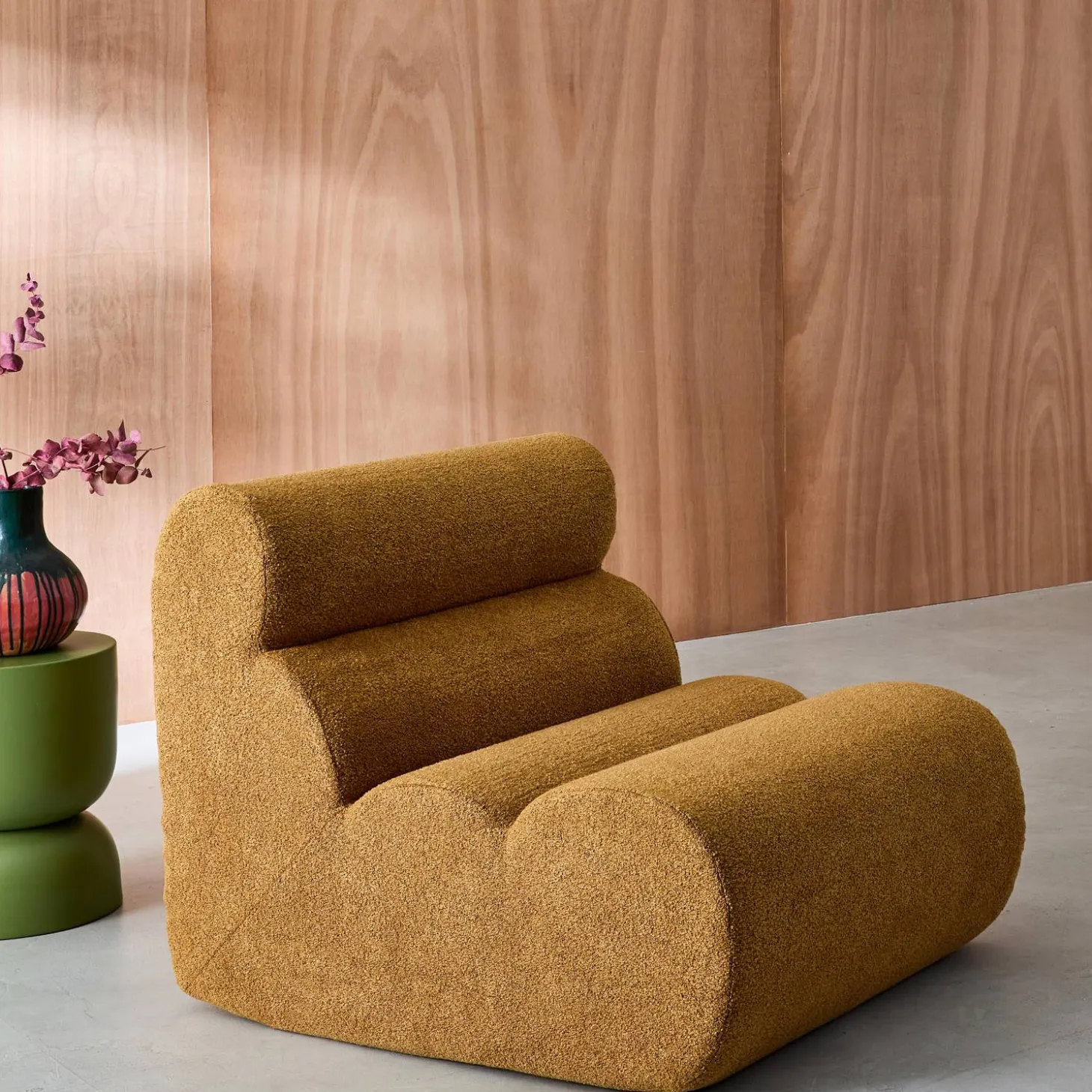 Módulo para sofá modular em tecido bouclé