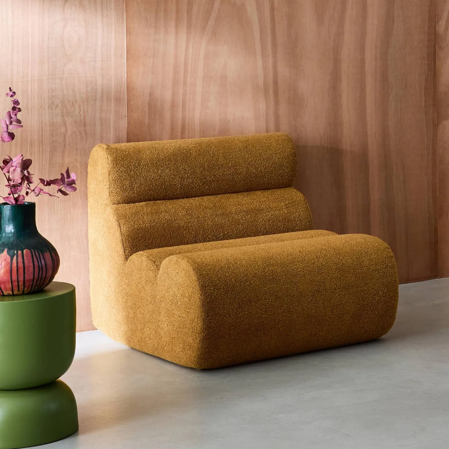 Módulo para sofá modular em tecido bouclé