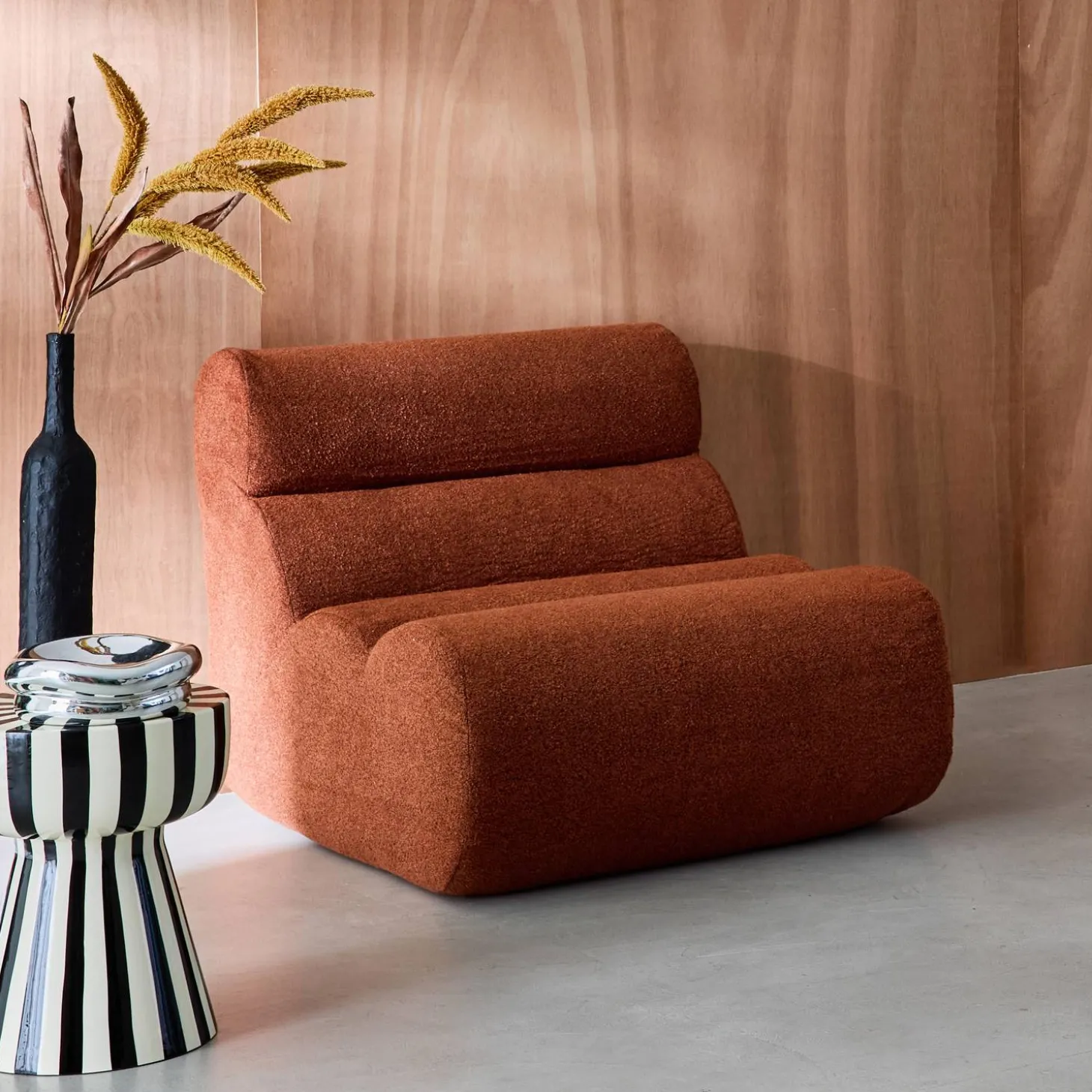 Módulo para sofá modular em tecido bouclé