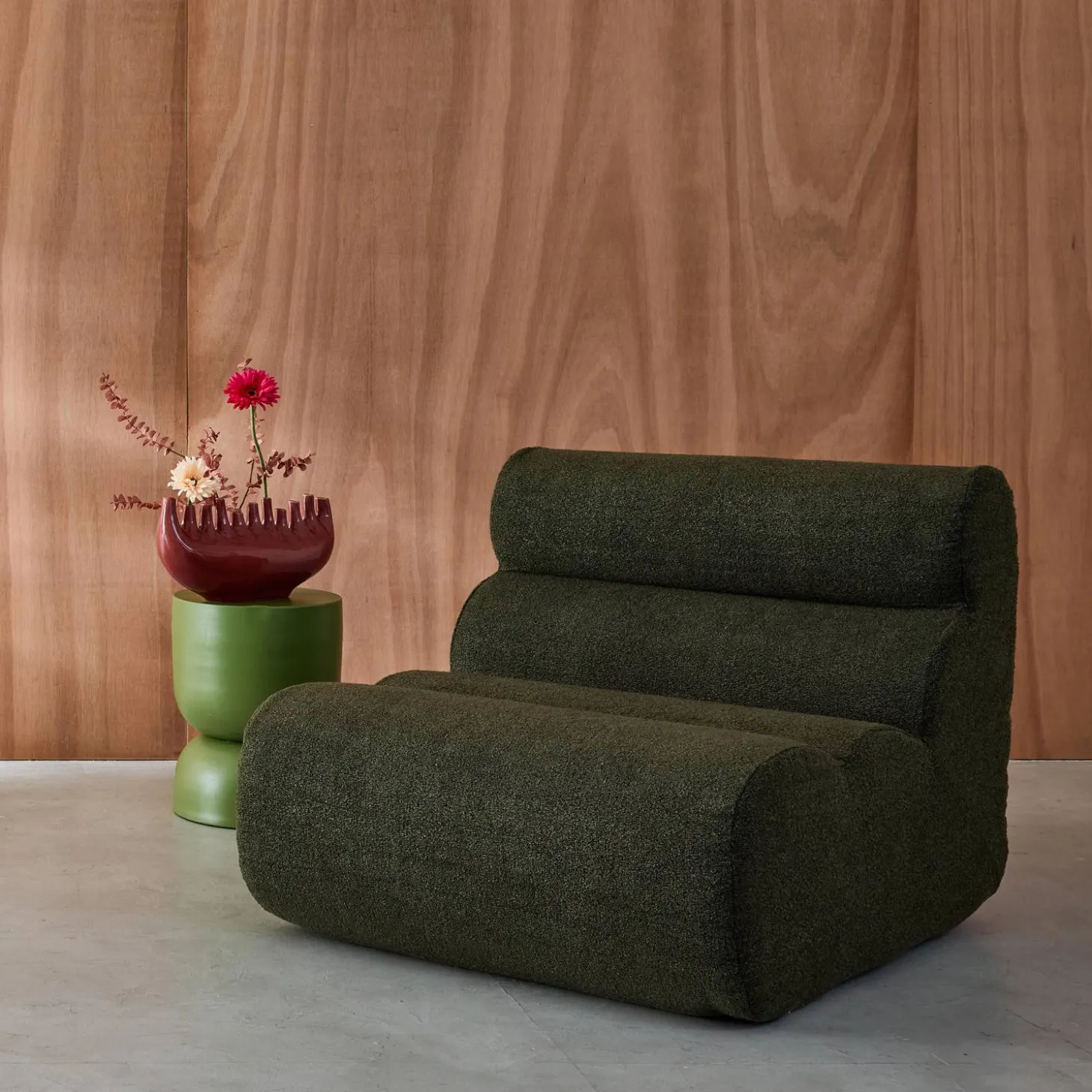 Módulo para sofá modular em tecido bouclé