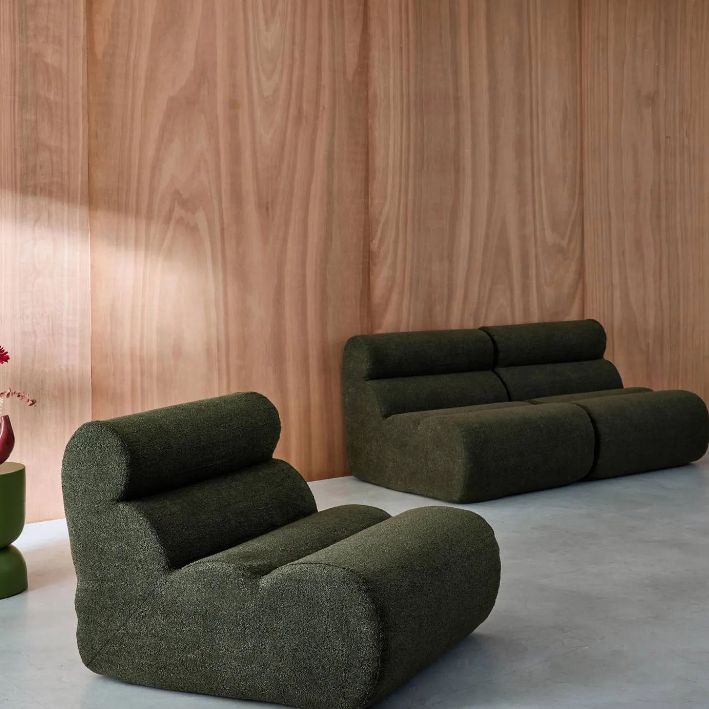 Módulo para sofá modular em tecido bouclé, set de 3