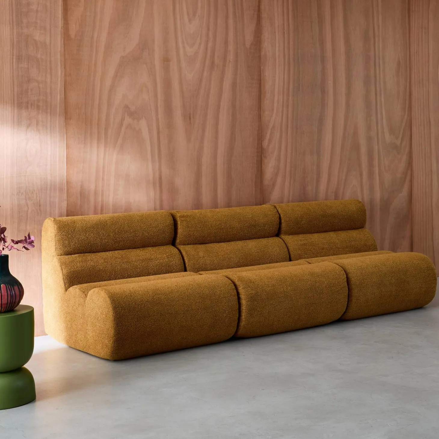 Módulo para sofá modular em tecido bouclé, set de 3