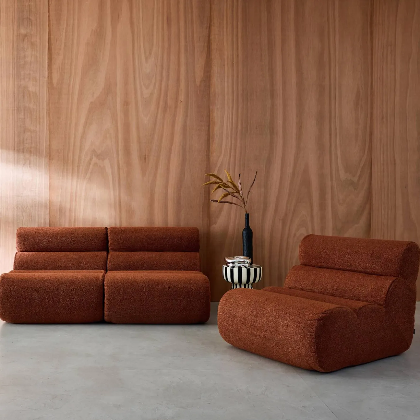 Módulo para sofá modular em tecido bouclé, set de 3