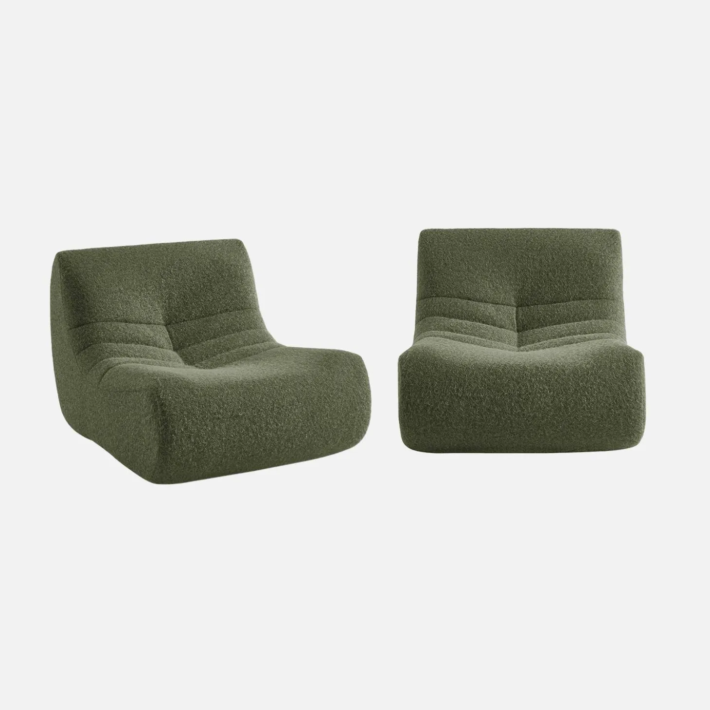 Módulo para sofá modular em tecido efeito alpaca, set de 2