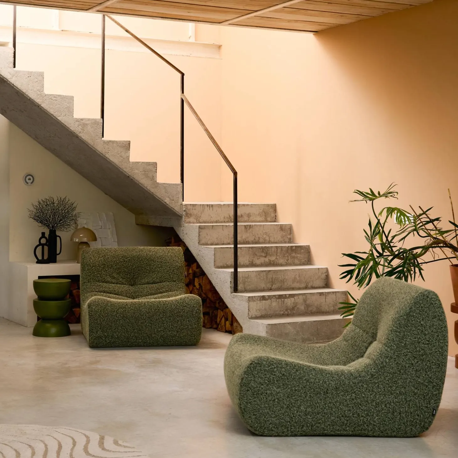 Módulo para sofá modular em tecido efeito alpaca, set de 2