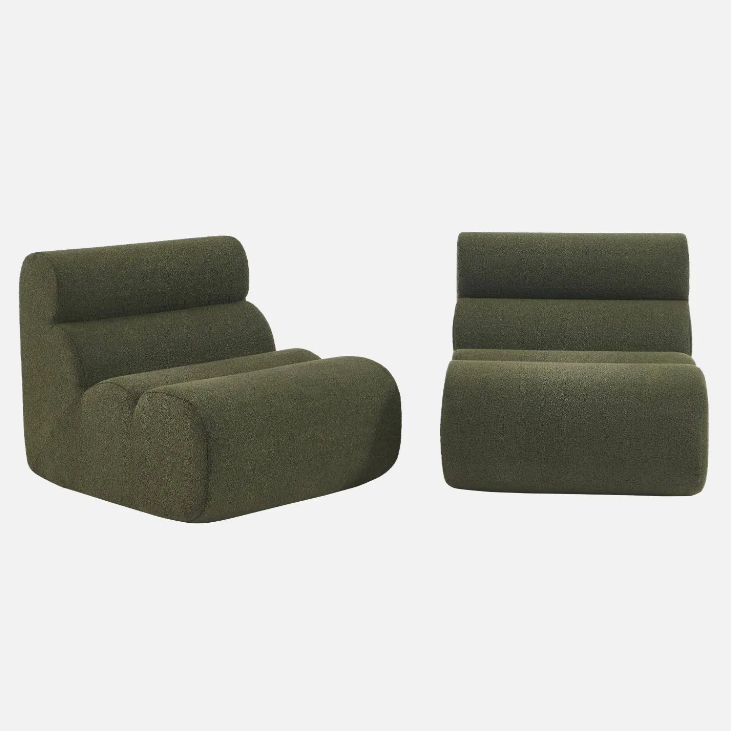 Módulo para sofá modular em tecido bouclé, set de 2