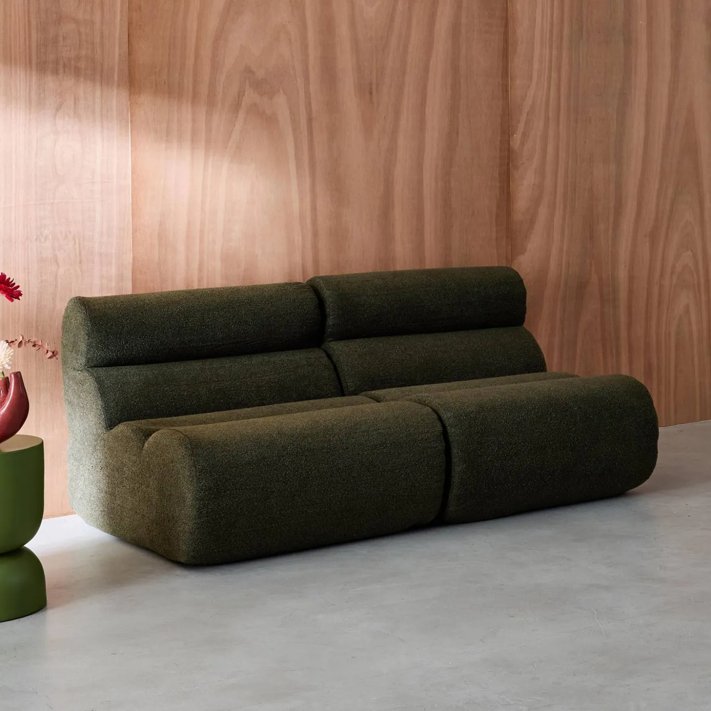 Módulo para sofá modular em tecido bouclé, set de 2