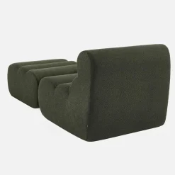 Módulo para sofá modular em tecido bouclé com apoio para os pés, 1 lugar