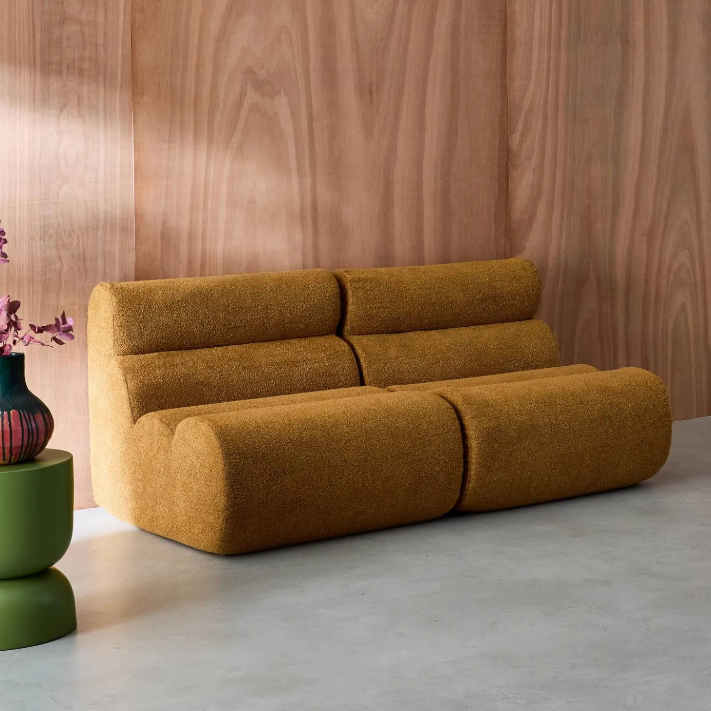 Módulo para sofá modular em tecido bouclé, set de 2