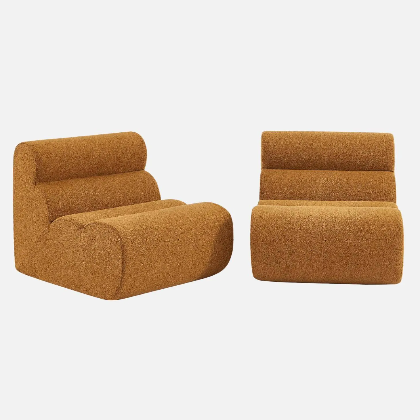 Módulo para sofá modular em tecido bouclé, set de 2
