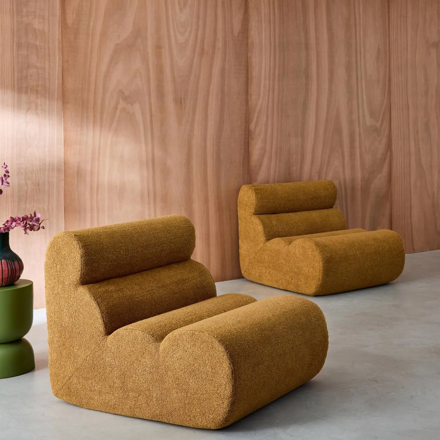 Módulo para sofá modular em tecido bouclé, set de 2
