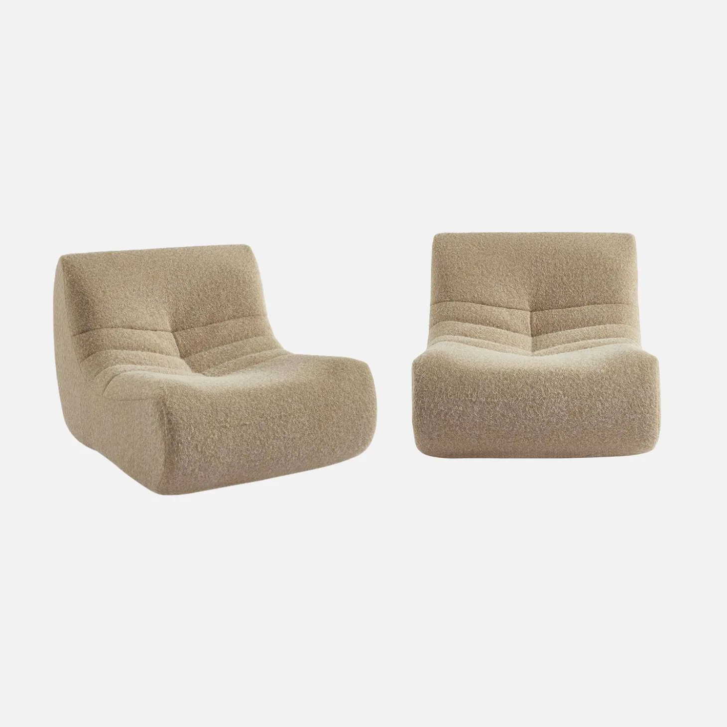 Módulo para sofá modular em tecido efeito alpaca, set de 2