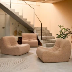 Módulo para sofá modular em tecido efeito alpaca, set de 3