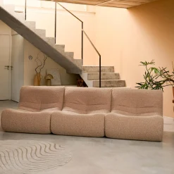 Módulo para sofá modular em tecido efeito alpaca, set de 3