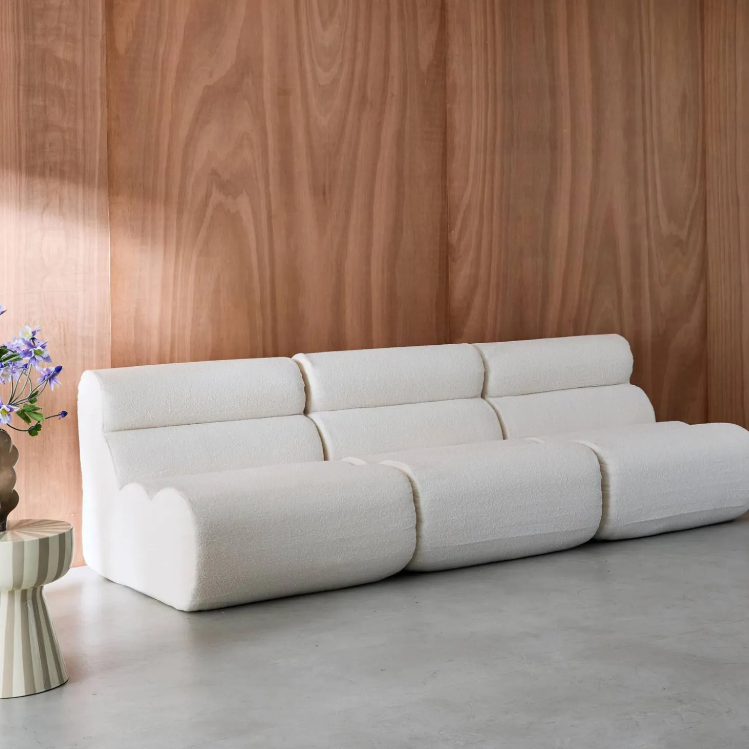Módulo para sofá modular em tecido bouclé, set de 3