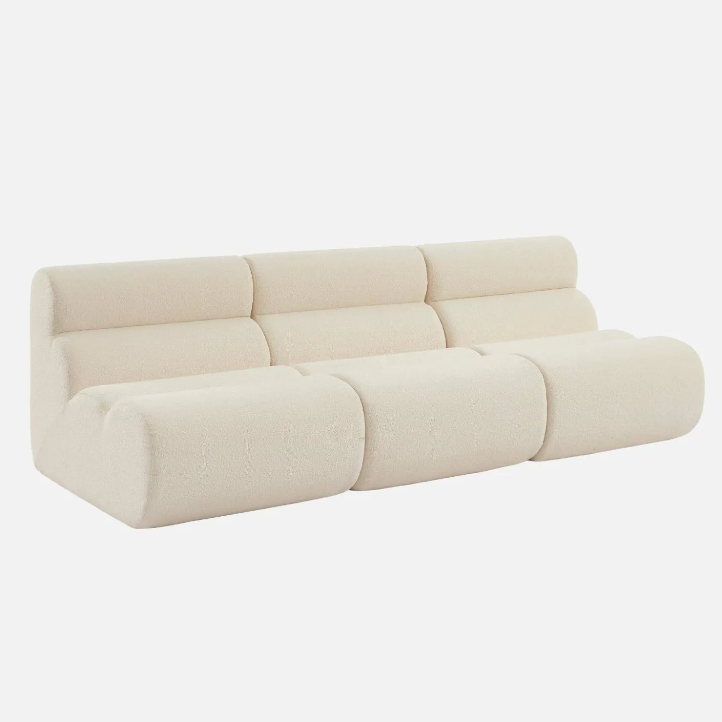 Módulo para sofá modular em tecido bouclé, set de 3