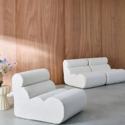 Módulo para sofá modular em tecido bouclé, set de 3