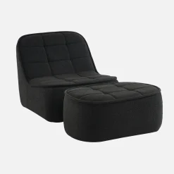 Módulo para sofá modular em tecido bouclé com apoio para os pés, 1 lugar
