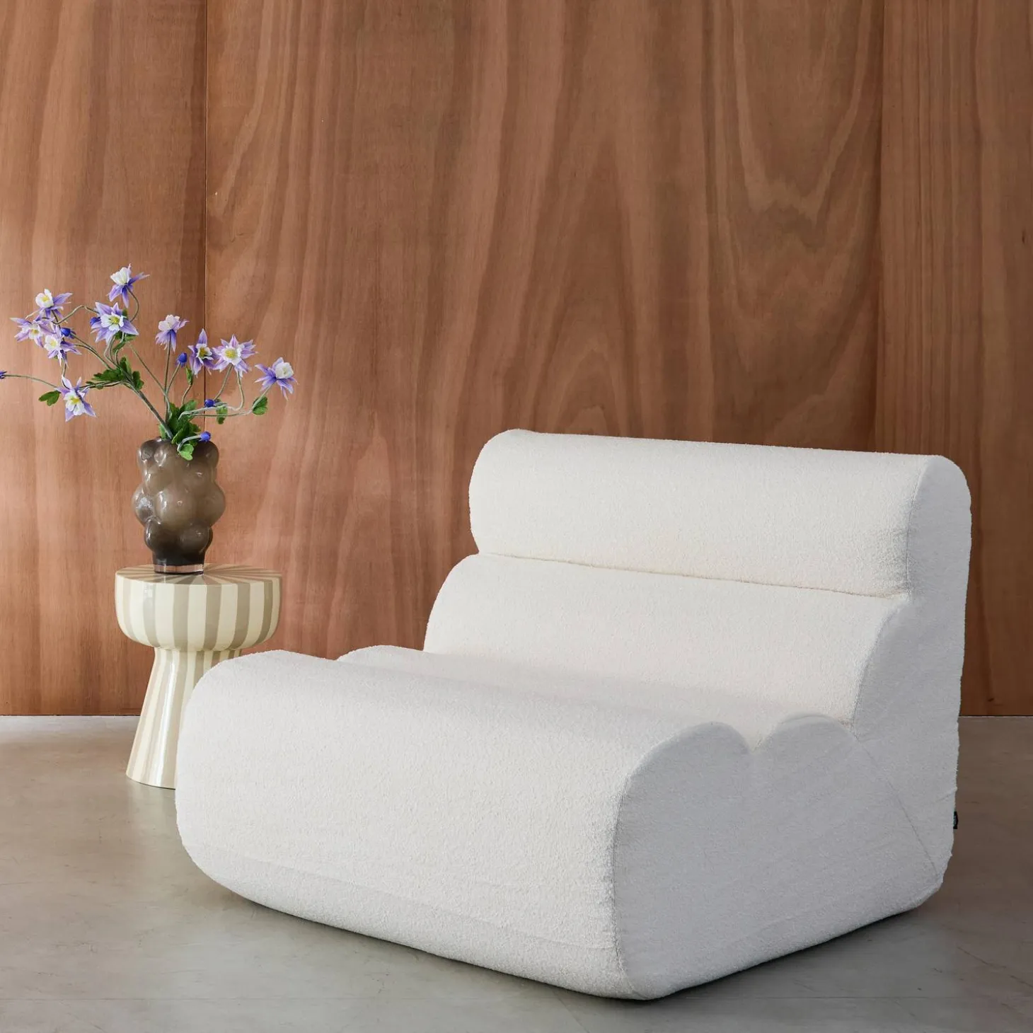 Módulo para sofá modular em tecido bouclé