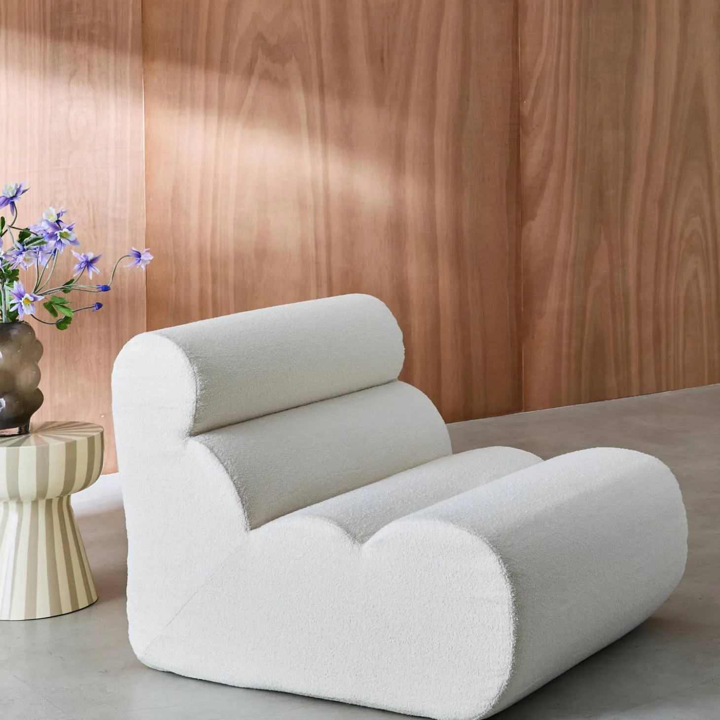 Módulo para sofá modular em tecido bouclé