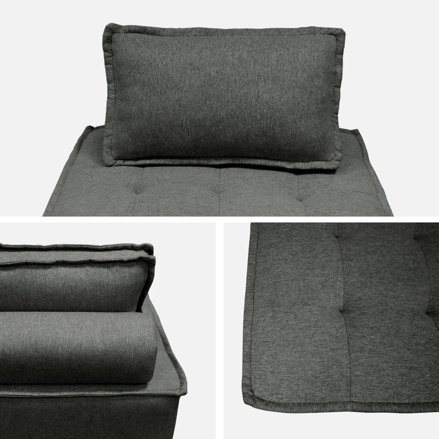 Módulo para sofá modular em tecido estofado