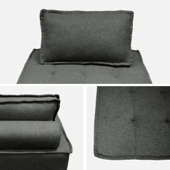 Módulo para sofá modular em tecido alcochoado, conjunto de 2
