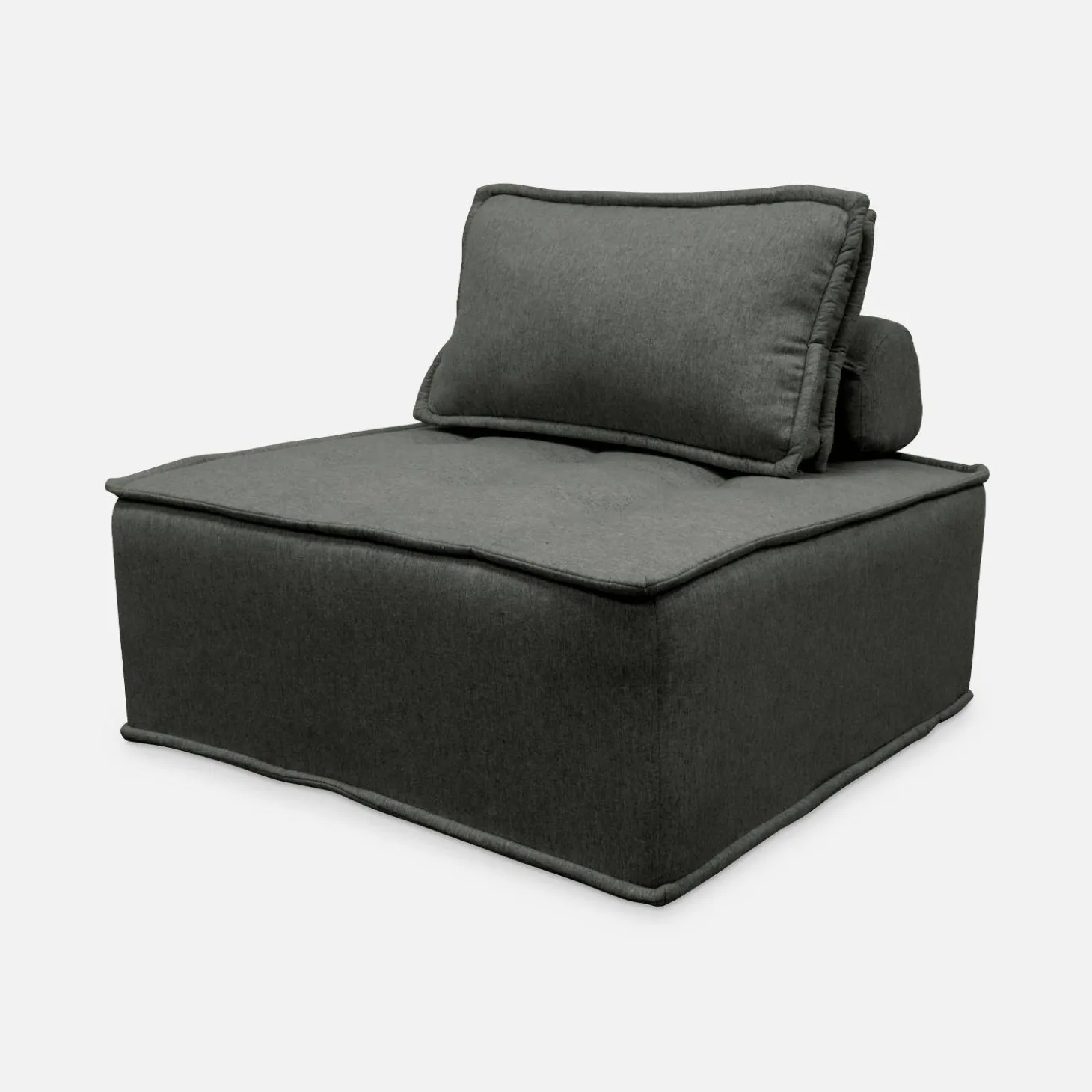 Módulo para sofá modular em tecido alcochoado, conjunto de 2